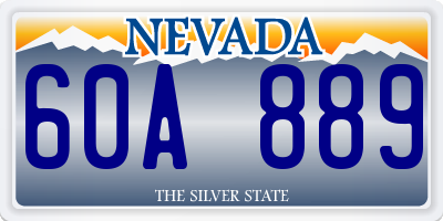 NV license plate 60A889