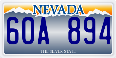 NV license plate 60A894