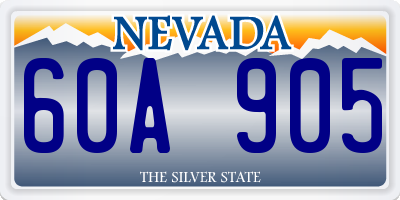 NV license plate 60A905