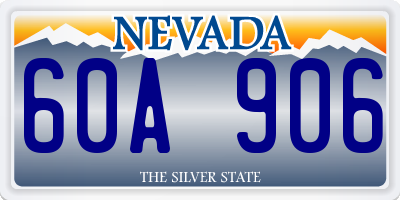 NV license plate 60A906