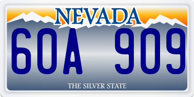 NV license plate 60A909