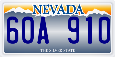 NV license plate 60A910