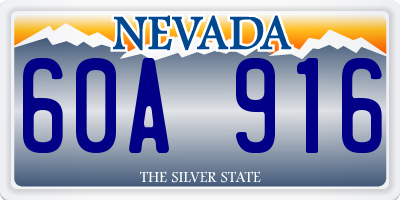 NV license plate 60A916