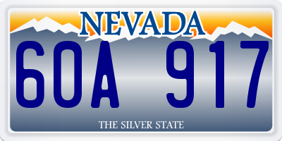 NV license plate 60A917
