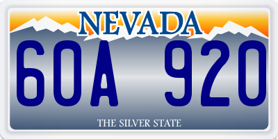 NV license plate 60A920