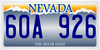 NV license plate 60A926