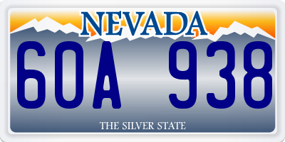 NV license plate 60A938