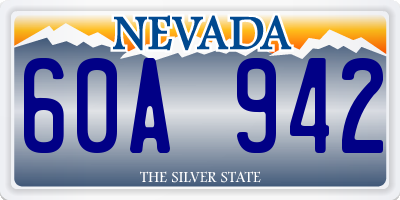 NV license plate 60A942