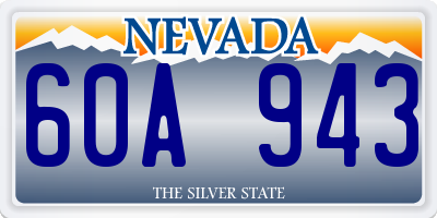 NV license plate 60A943