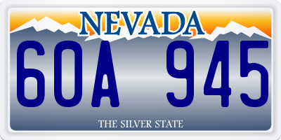 NV license plate 60A945