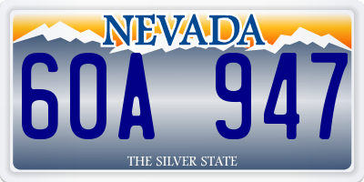 NV license plate 60A947