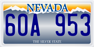 NV license plate 60A953