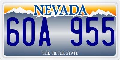 NV license plate 60A955