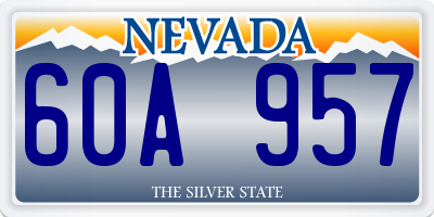 NV license plate 60A957