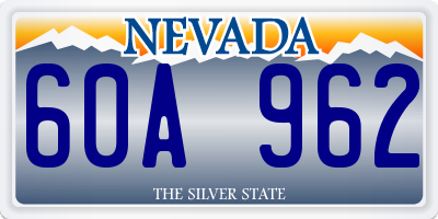 NV license plate 60A962