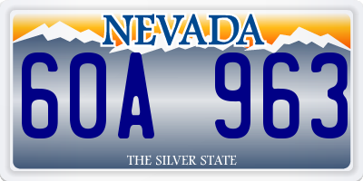 NV license plate 60A963