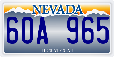 NV license plate 60A965