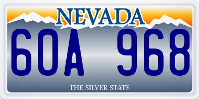 NV license plate 60A968