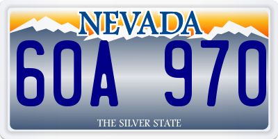 NV license plate 60A970