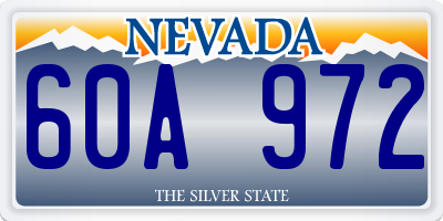 NV license plate 60A972