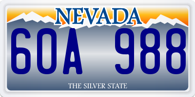 NV license plate 60A988