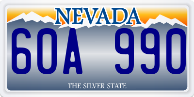 NV license plate 60A990