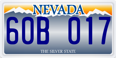 NV license plate 60B017