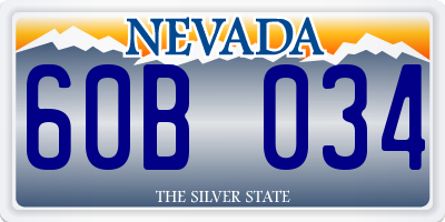 NV license plate 60B034
