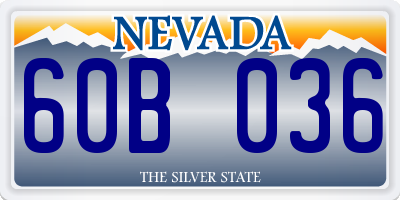 NV license plate 60B036