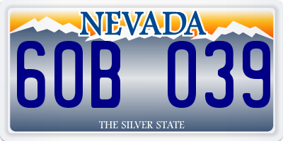 NV license plate 60B039