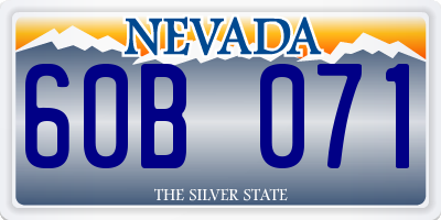 NV license plate 60B071