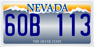 NV license plate 60B113