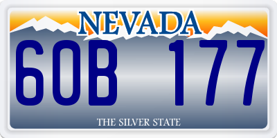 NV license plate 60B177