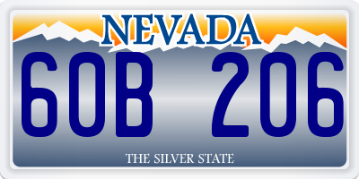 NV license plate 60B206