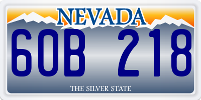 NV license plate 60B218