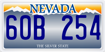 NV license plate 60B254