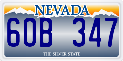 NV license plate 60B347