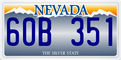 NV license plate 60B351