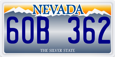 NV license plate 60B362