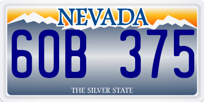 NV license plate 60B375