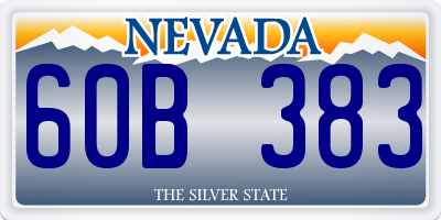 NV license plate 60B383