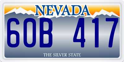 NV license plate 60B417