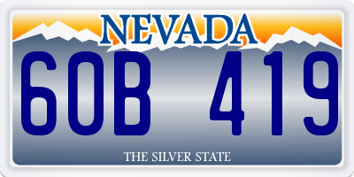 NV license plate 60B419