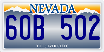 NV license plate 60B502