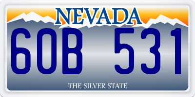 NV license plate 60B531