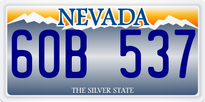 NV license plate 60B537