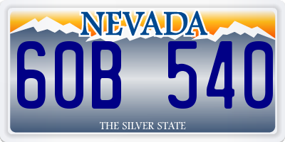NV license plate 60B540