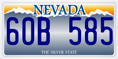 NV license plate 60B585