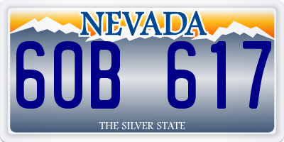 NV license plate 60B617