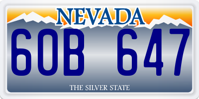 NV license plate 60B647